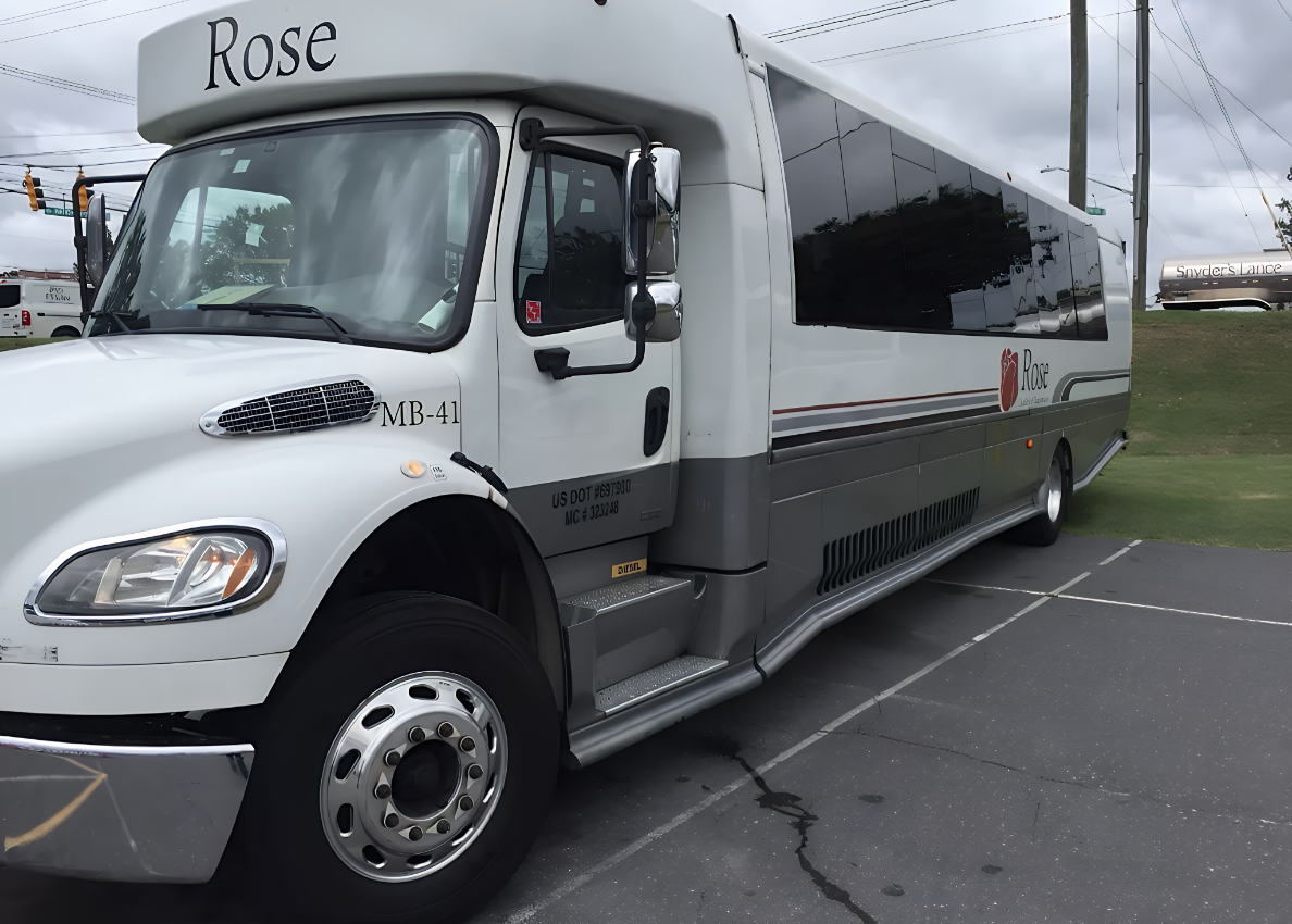 35-45 passenger large party bus – EMT Limo group charter Dallas